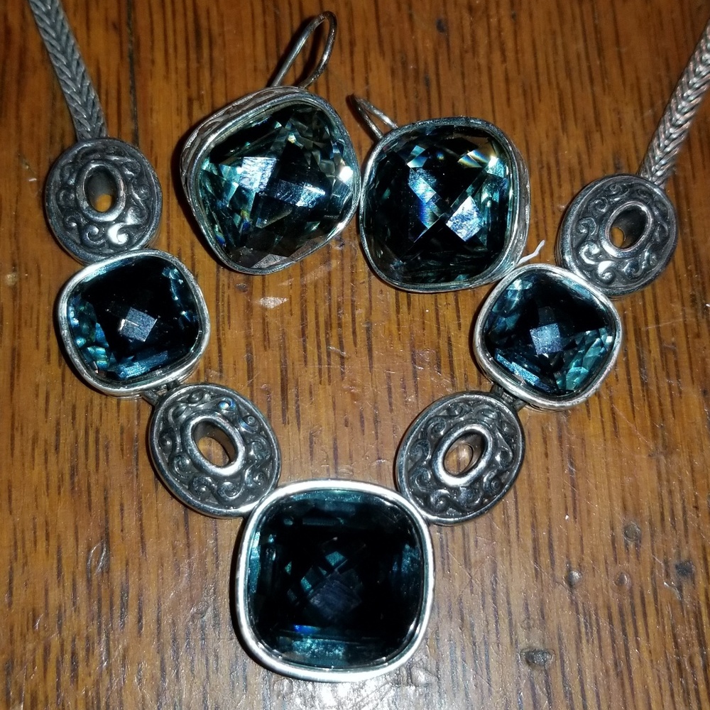 Brighton Venus Rising Blue Necklace and Earrings